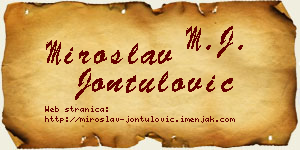 Miroslav Jontulović vizit kartica